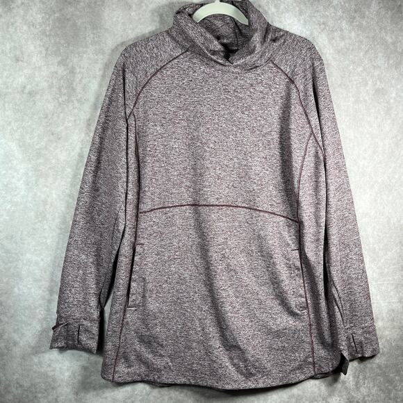 Duluth Trading Co. Plushcious Funnelneck Tunic Top Womens XL Red Maroon Burgundy - Picture 2 of 8